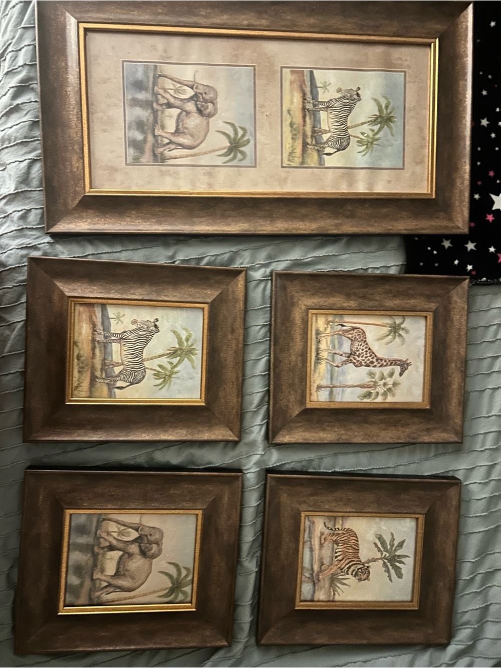 Kirklands Brown Framed Safari Animal Wall Art Set